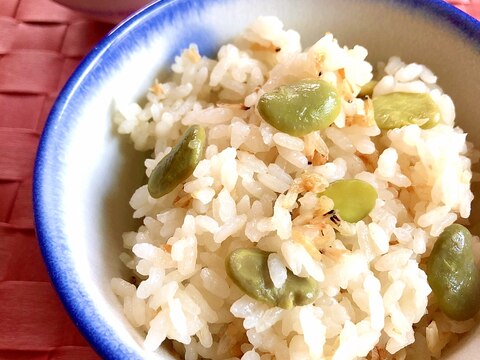 ル・クルーゼで☆桜エビとそら豆の炊き込みご飯